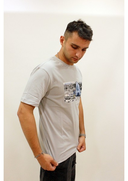 Ets 2270 Baskılı Işleme Detaylı Relax Fit Erkek T-Shirt fırsatları
