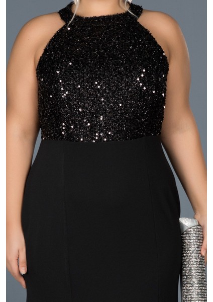 Payetli Büyük Beden Balık Abiye ABU743 modelleri