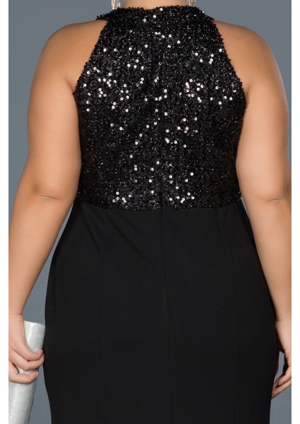 Payetli Büyük Beden Balık Abiye ABU743 fırsatları