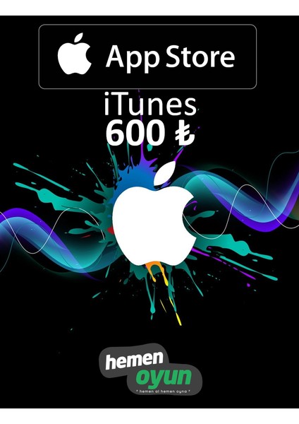 App Store Itunes 600 TL Hediye Kartı Bakiye Ios