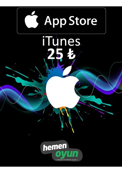 App Store Itunes 25 TL Hediye Kartı Bakiye Ios