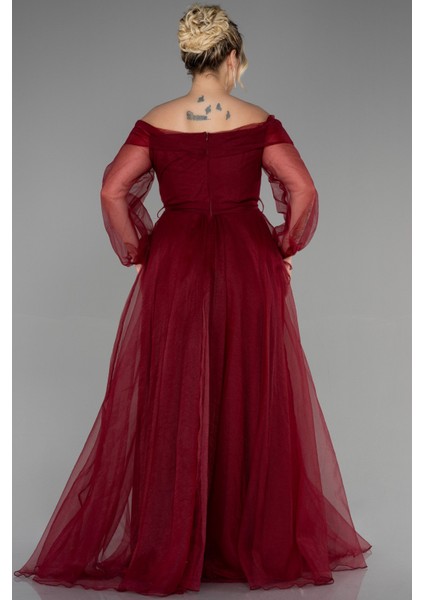 Kayık Yaka Uzun Kol Büyük Beden Abiye ABU1535 fiyatları