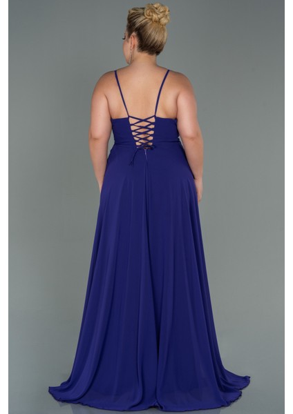 Yırtmaçlı Uzun Şifon Büyük Beden Abiye ABU1324 fiyatları