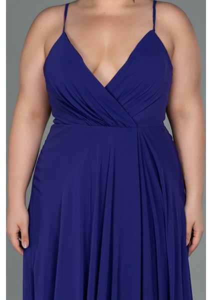 Yırtmaçlı Uzun Şifon Büyük Beden Abiye ABU1324 modelleri