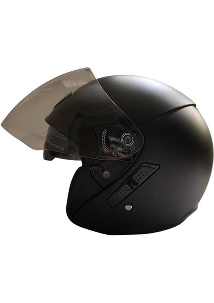 B210 Çenesiz Vizörlü Yazlık Kask Mat Siyah