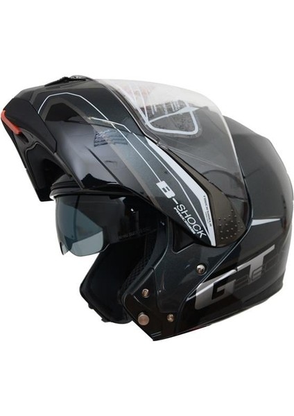 B700 B-Shock Çene Açılır Vizörlü Kask Gri/Siyah fiyatları