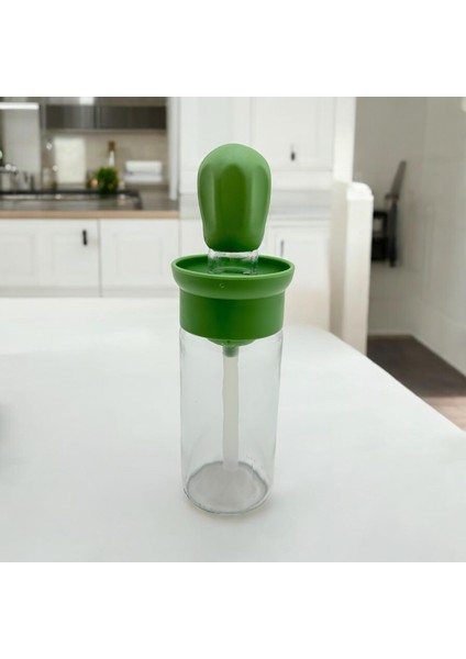 Silikon Hazneli Fırçalı Yağlık 300 Ml Yeşil