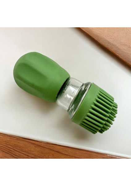 Silikon Hazneli Fırçalı Yağlık 300 Ml Yeşil