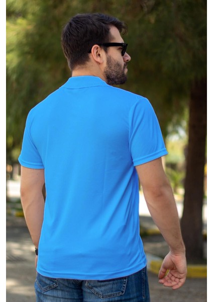 Erkek Turkuaz Petek Tam Esnek Likralı Rahat Ribana Kol Polo Yaka T-Shirt 24EPLYSNSP fırsatları