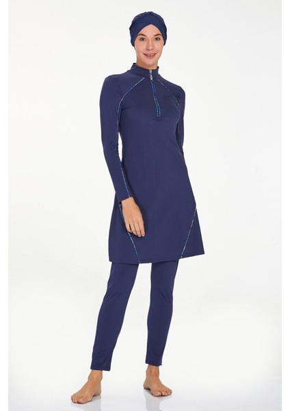 Likralı Tam Kapalı Tesettür Mayo Eslında 4544 Koyu Lacivert fiyatları