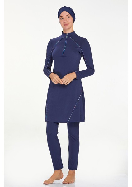 Likralı Tam Kapalı Tesettür Mayo Eslında 4544 Koyu Lacivert modelleri