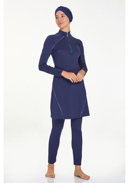 Likralı Tam Kapalı Tesettür Mayo Eslında 4544 Koyu Lacivert fırsatları