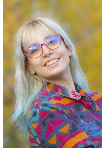 Mavi Unisex Dinlendirici Bilgisayar Ekran Gözlüğü Bordo UV400 48 Bordo Oval Mat fırsatları