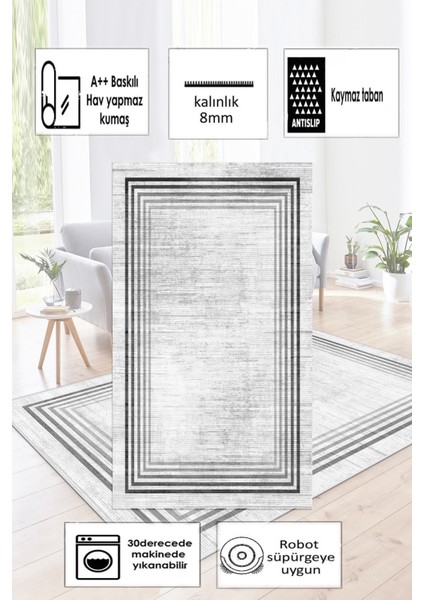 Ince Çerçeveli Kaymaz Tabanlı Yıkanabilir Baskılı Halı Yolluk modelleri