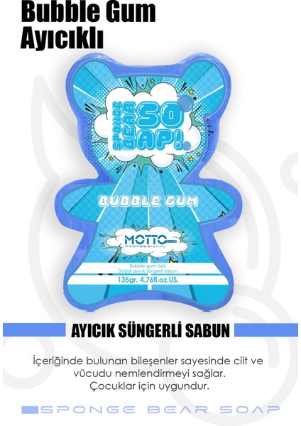 Doğal Süngerli Bubble Gum Kokulu Kids Sabun Mavi 135GR.