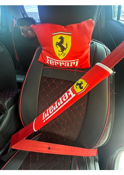 Ferrari Boyun Yastığı Emniyet Kemer Pedi Kırmızı modelleri