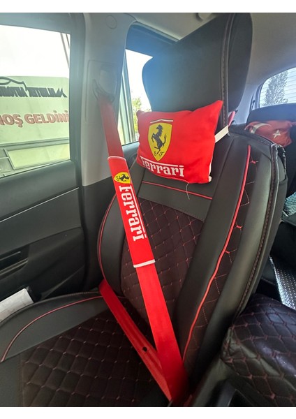 Ferrari Boyun Yastığı Emniyet Kemer Pedi Kırmızı fırsatları