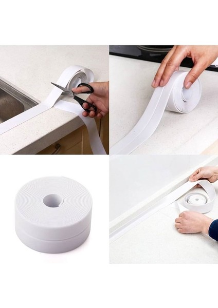 3,2 mt Su Sızdırmaz Geçirmez Bant Lavabo Küvet Tezgah Kenar Bandı Banyo Mutfak Pencere Yalıtım Bandı