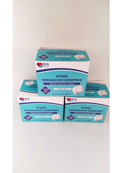 Steril Spanç Nonwoven Kompres 7,5 cm x 7,5 cm 3 Kutu (300 Adet)