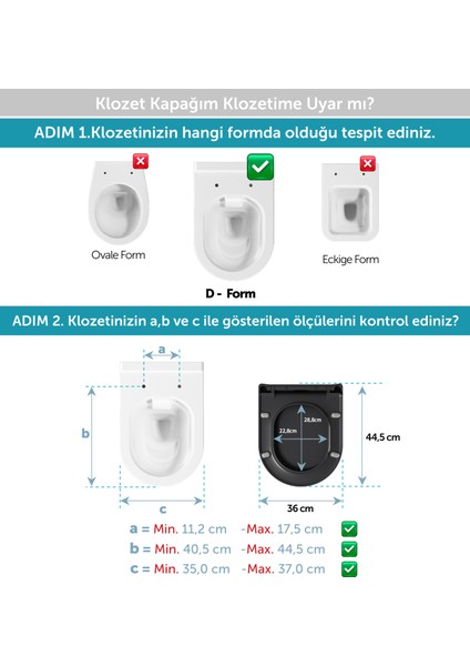 Aqua Bagno Roxy Mat Gri Yavaş Kapanan Klozet Kapağı, Tak Çıkar, Duroplast