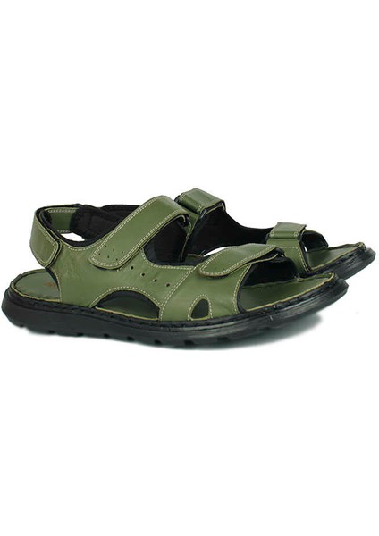 850183 677 Erkek Yeşil Hakiki Deri Büyük Numara Sandalet fiyatları