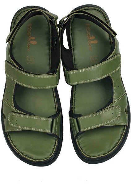 850183 677 Erkek Yeşil Hakiki Deri Büyük Numara Sandalet fırsatları