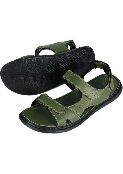 850183 677 Erkek Yeşil Hakiki Deri Büyük Numara Sandalet indirimleri