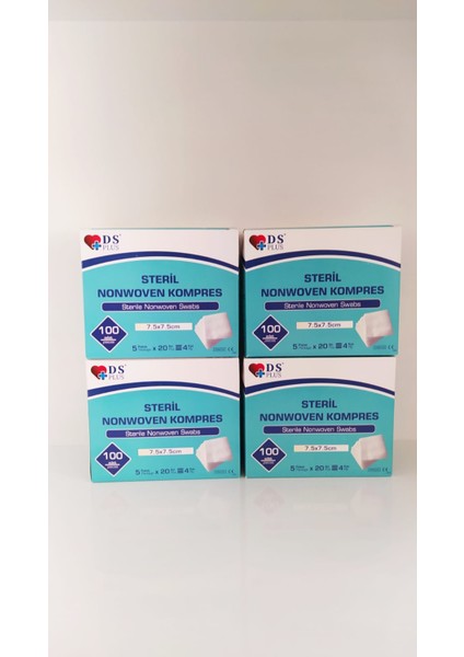 Steril Spanç Nonwoven Kompres 7,5 cm x 7,5 cm 4 Kutu (400 Adet)