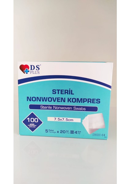 Steril Spanç Nonwoven Kompres 7,5 cm x 7,5 cm 4 Kutu (400 Adet)