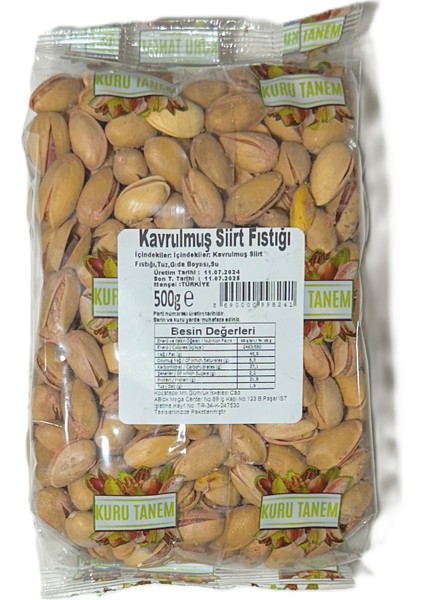 Kuru Tanem Sıırt Fıstıgı 500 gr