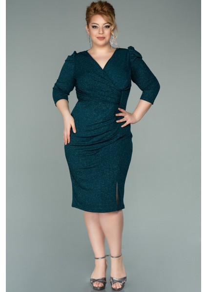 Kapri Kol Simli Büyük Beden Abiye ABK1246