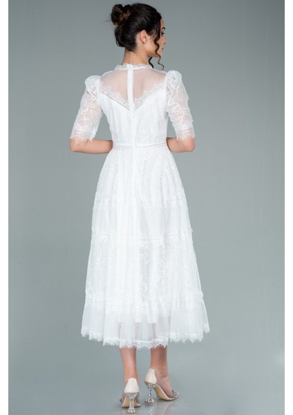 Kısa Kol Midi Davet Elbisesi ABK1388 fiyatları