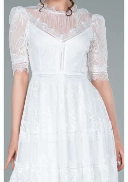 Kısa Kol Midi Davet Elbisesi ABK1388 modelleri