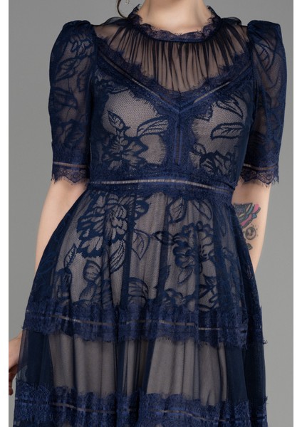 Kısa Kol Midi Davet Elbisesi ABK1388 modelleri