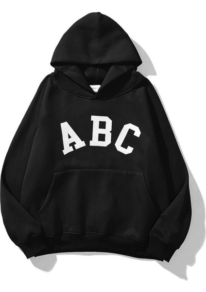 Unisex A B C Sweatshirt Siyah TRNDZ1570