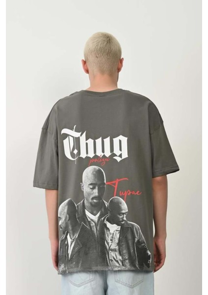Erkek Royalty Everything Baskılı %100 Pamuk Oversize T-Shirt