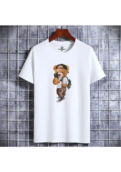 Erkek T Shirt Komik Ayı Harajuku Tshirt Erkekler Için Yazlık Kısa Kollu Tişört Erkek