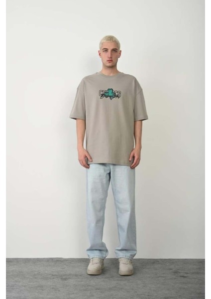 Erkek Boston Celtics Baskılı %100 Pamuk Oversize T-Shirt
