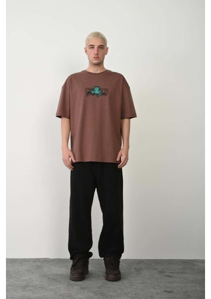 Erkek Boston Celtics Baskılı %100 Pamuk Oversize T-Shirt