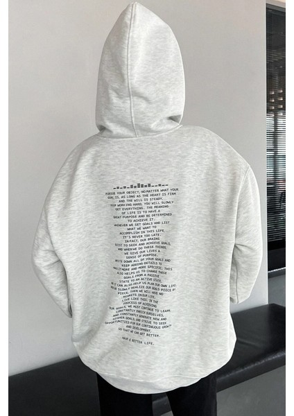 Unisex Have A Better Life Baskılı Sweatshirt Kp-Grı-Sırtyazı
