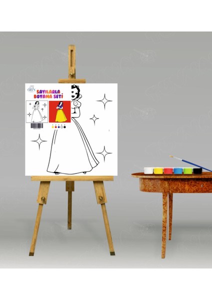 Sayılarla Boyama Seti Prenses 20 x 20 cm Tuval Çocuk Sayılarla Boyama fırsatları