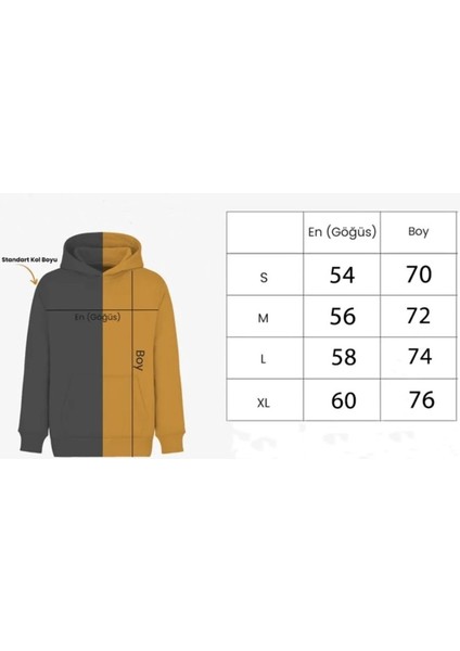 Unisex Antrasit I Never Like You Kanye West Baskılı Oversize Kapüşonlu Sweatshirt