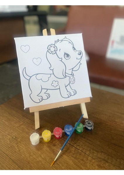 Sayılarla Boyama Seti Sevimli Köpek 20 x 20 cm Tuval Çocuk Sayılarla Boyama indirimleri