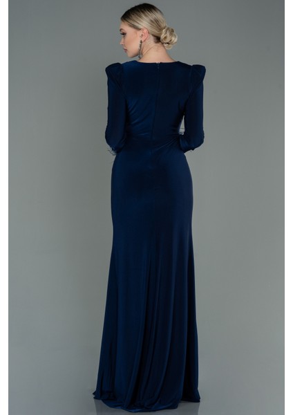 Otrişli Uzun Kol Yırtmaçlı Abiye Elbise ABU2804 fiyatları