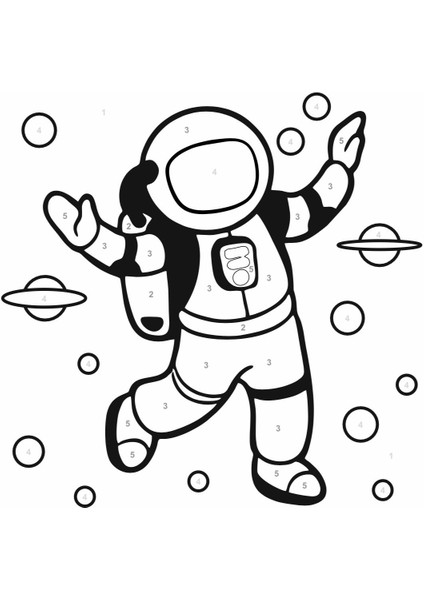 Sayılarla Boyama Seti Astronot 20 x 20 cm Çocuk Sayılarla Boyama modelleri