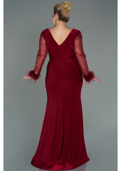 Pullu Uzun Kol Yırtmaçlı Büyük Beden Abiye ABU2976 fiyatları