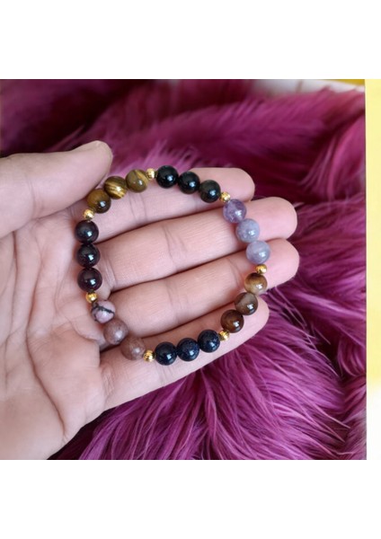 Akrep Burcu Bilekliği (Kaplan Gözü Taşı, Sitrin Taşı, Rodonit, Yıldız, Lal Taşı, Obsidyen, Akik Taş) fiyatları