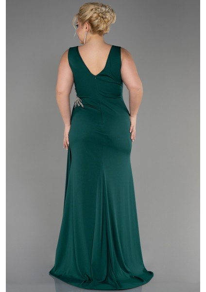 Kolsuz Kruvaze Yaka Uzun Büyük Beden Abiye ABU2934 fiyatları