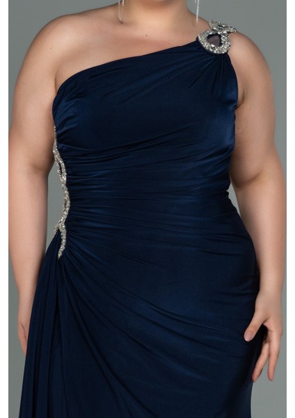 Tek Omuz Yırtmaçlı Uzun Büyük Beden Abiye ABU3132 modelleri