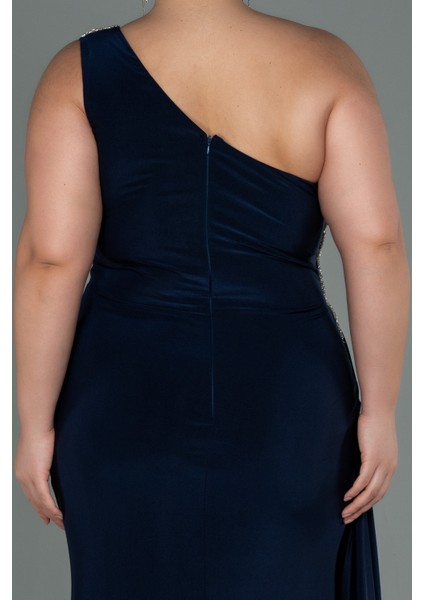 Tek Omuz Yırtmaçlı Uzun Büyük Beden Abiye ABU3132 fırsatları